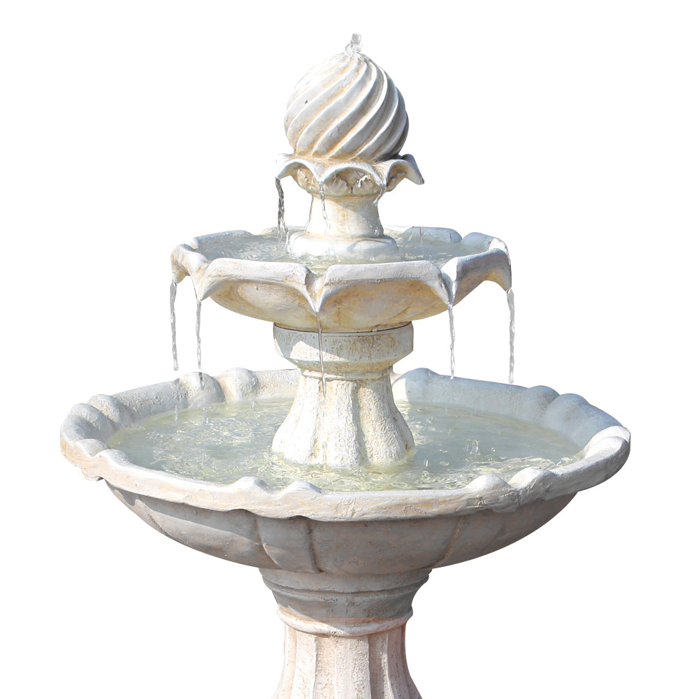 NNEDSZ 3 Tier Solar Powered Water Fountain - Ivory