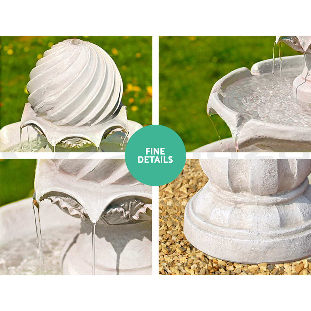 NNEDSZ 3 Tier Solar Powered Water Fountain - Ivory