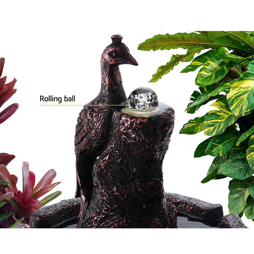 NNEDSZ  Water Solar Fountain Outdoor Bird Bath Peacock Cascading