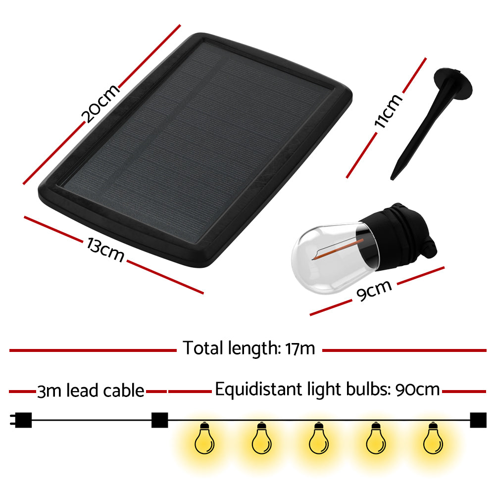 NNEDSZ 17m Solar Festoon Lights Outdoor LED String Light Christmas Party Decor 2pcs