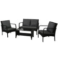 NNEDSZ Furniture Lounge Table Chairs Garden Patio Wicker Sofa Set