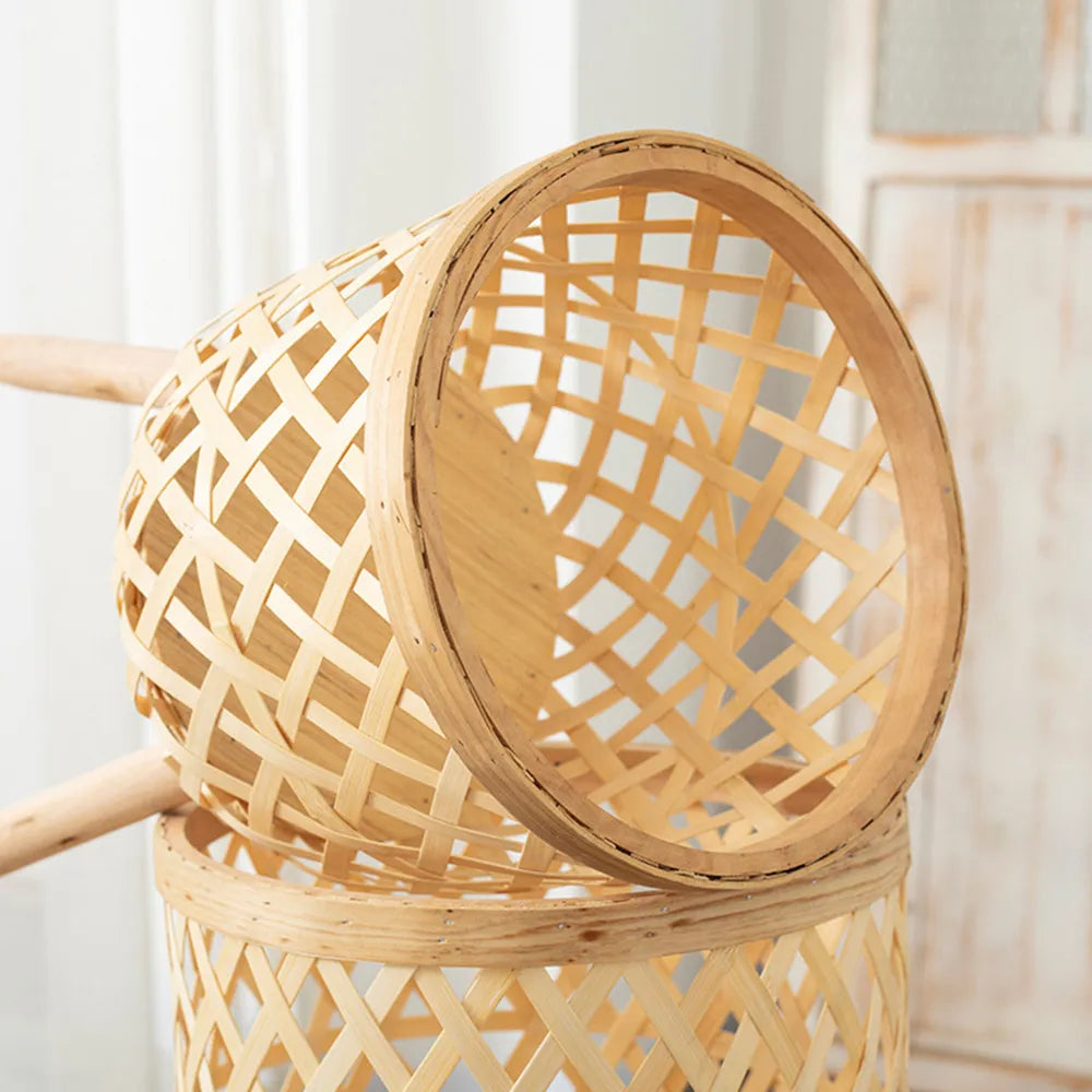 NNEOBA Handmade Bamboo Woven Flower Pot with Stand - Elegant Plant Display