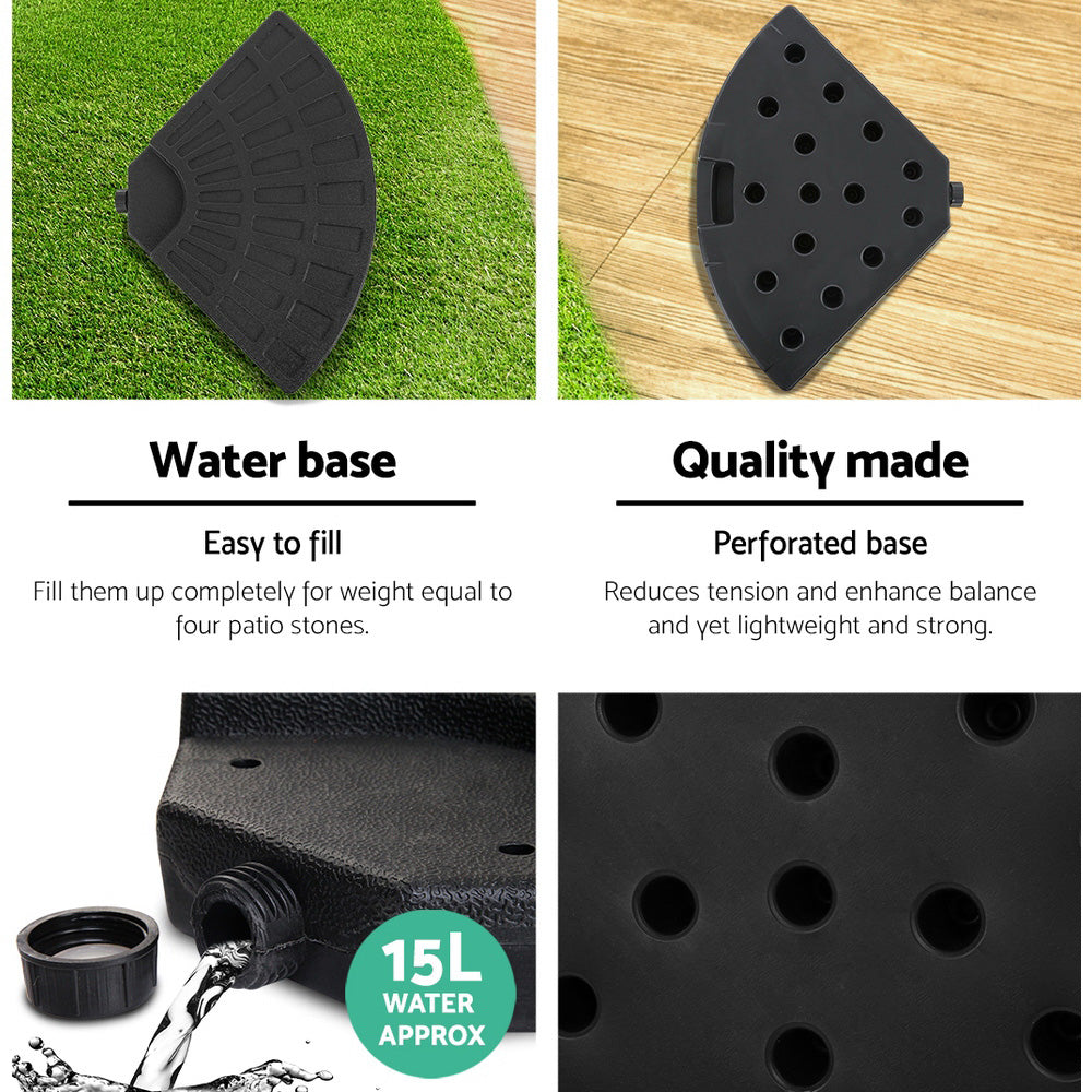 NNEDSZ 3M Umbrella with 48x48cm Base Outdoor Umbrellas Cantilever Sun Beach Garden Patio Grey