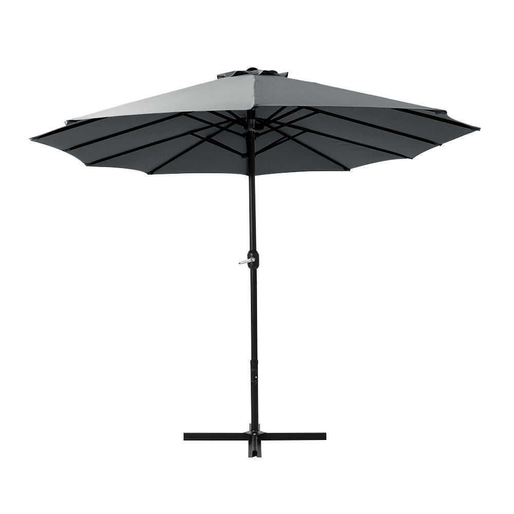 NNEDSZ Outdoor Umbrella Twin Umbrellas Beach Stand Garden Base Sun Patio 4.57m
