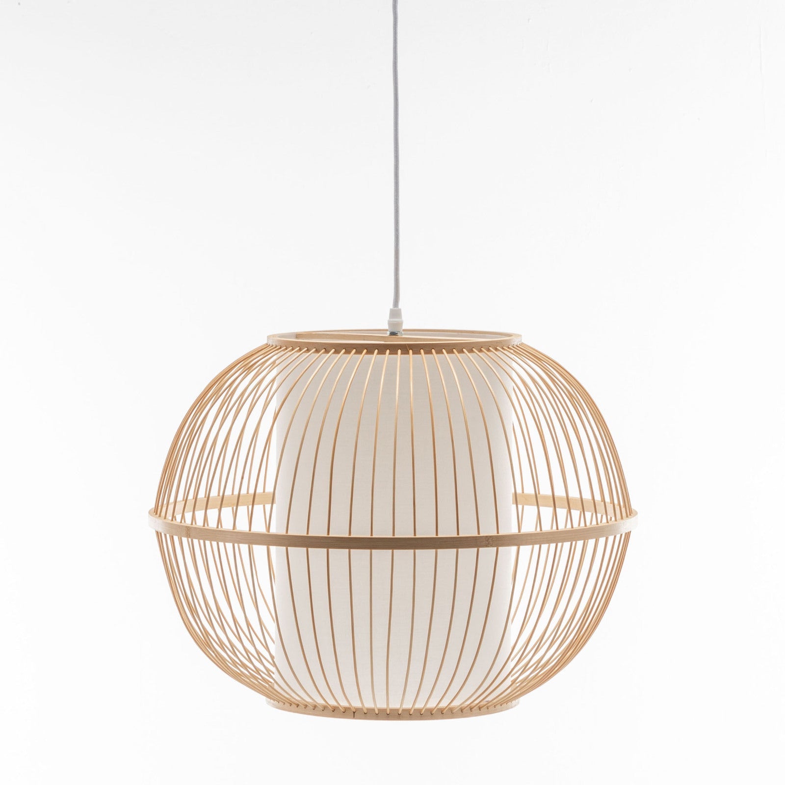 NNEDSZ Natural Woven Bamboo Sphere Pendant Lamp Hanging Light Bell Shade Boho Tropical