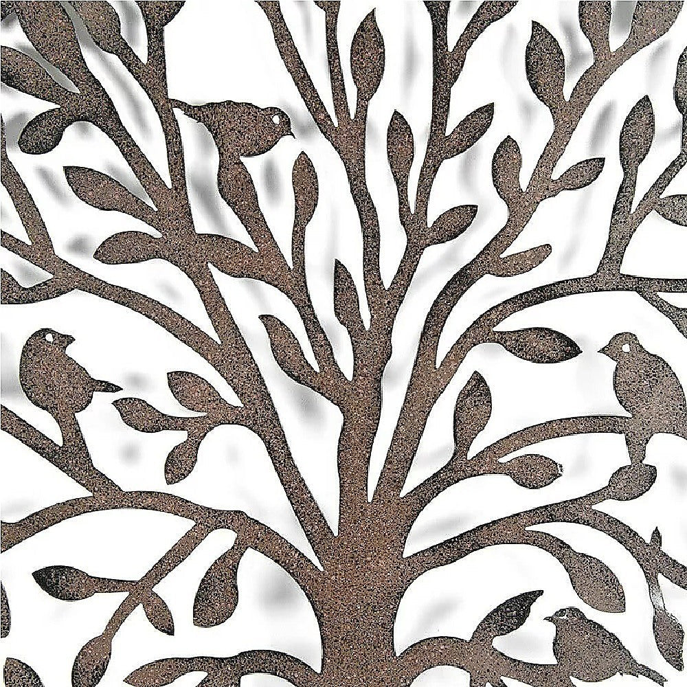 NNEDSZ French Rustic 60cm Tree of Life & Birds Round Metal Wall Garden Art Sculpture