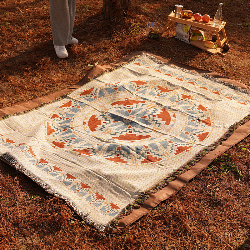 NNEDSZ 2pcs pack set 180*300cm Bohemian Picnic Blanket, Waterproof Camping Blanket, Outdoor Rug for Camping, Picnic, Beach