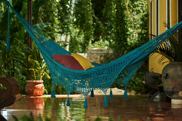 NNEDSZ Legacy Queen Size DeOutdoor Cotton Mexican Hammock in Bondi Colour