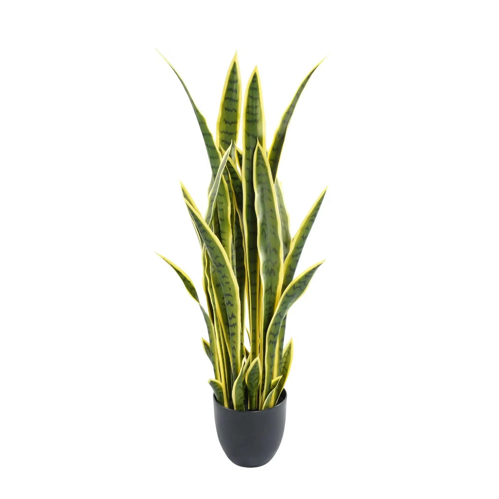 Artificial (faux) Mother in Law Tongue / Yellow Tongue Snake Plant UV Resistant 100CM