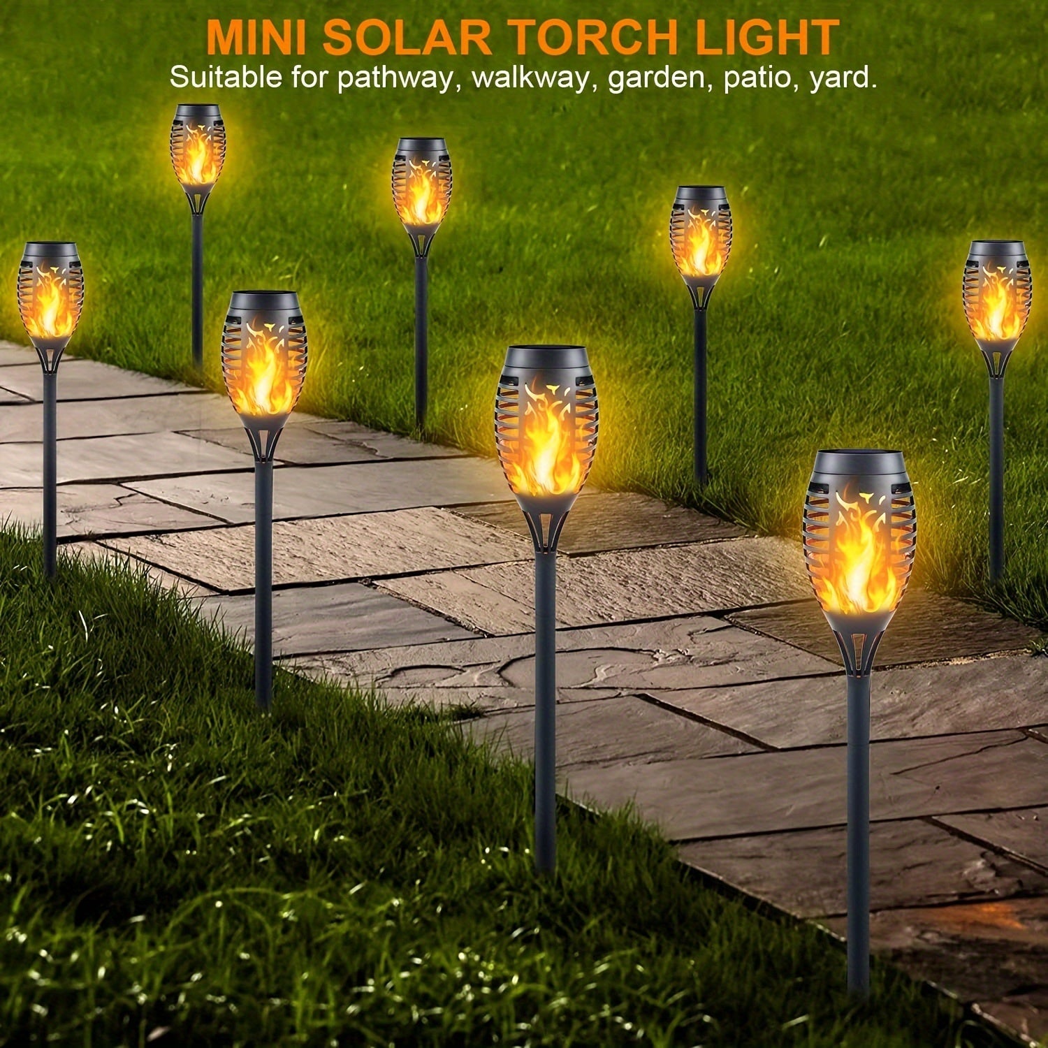 NNETM Solar Flame Lights Outdoor Garden Torch (4 Pack)