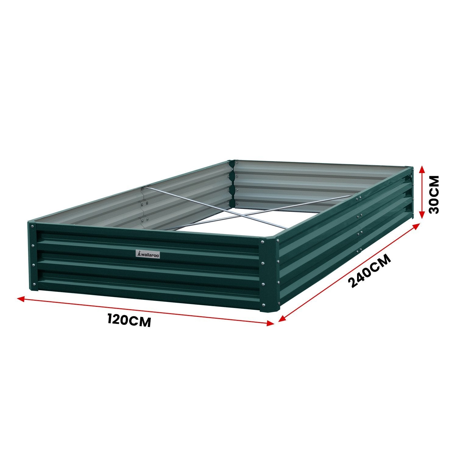NNEDPE Garden Bed 240 x 120 x 30cm Galvanized Steel - Green