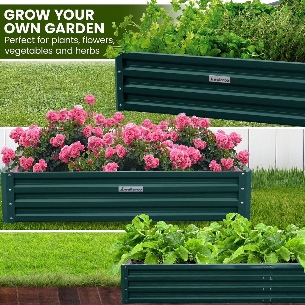 NNEDPE Garden Bed 240 x 120 x 30cm Galvanized Steel - Green