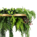 Gold Hanging Disc Green Wall Chandelier with Lifelike Trailing Foliage — 60cm UV Resistant