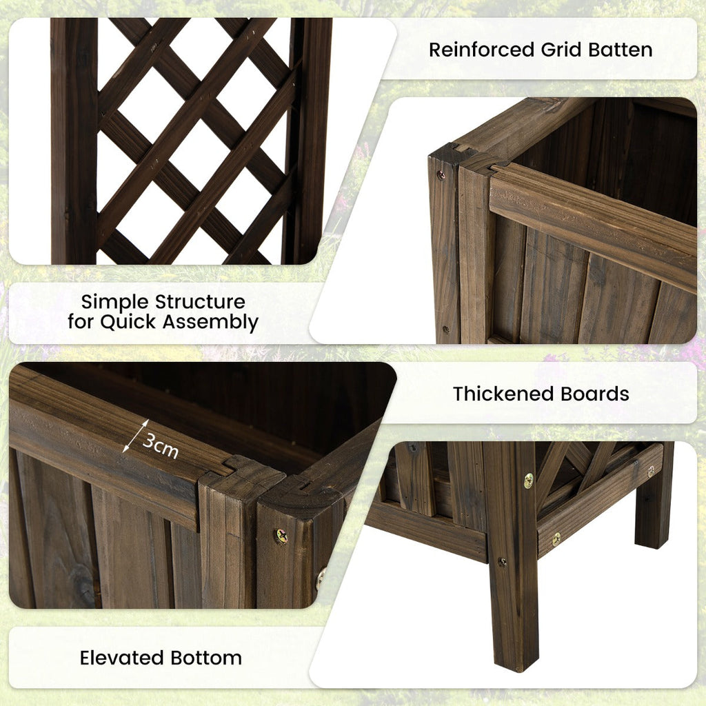 NNECW Garden Elevated Planter Box with Storage Shelf for Outdoor