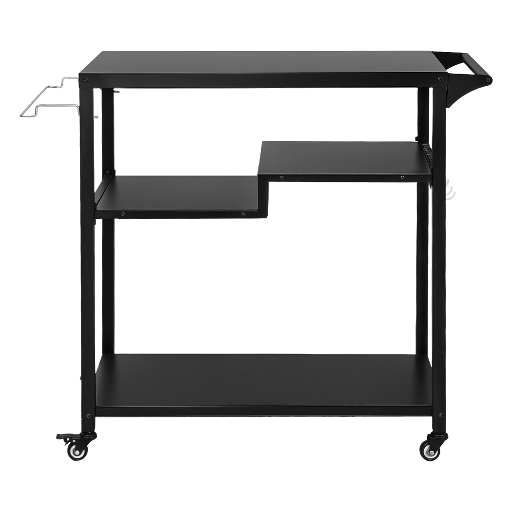 Levede Outdoor Kitchen Cart 3 Tier BBQ Grill Cart Mobile Patio Serving Trolley