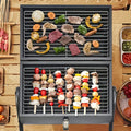 NNETM Charcoal Grill Barrel Portable Stainless Steel BBQ