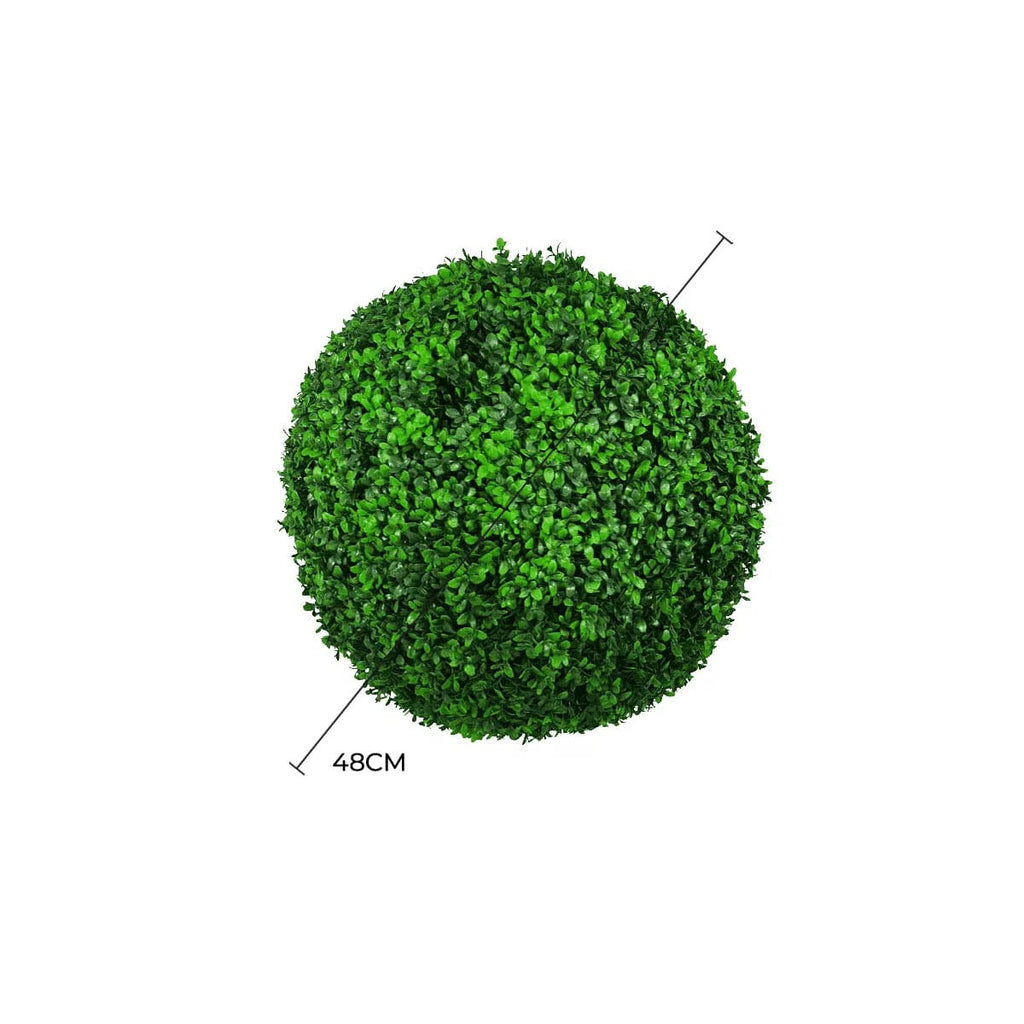 Large Green Leaf Buxus Faulkner Faux Topiary Ball UV Resistant 48cm